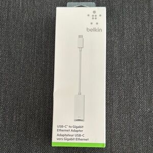 Belkin White USB-C to Gigabit Ethernet Adapter
